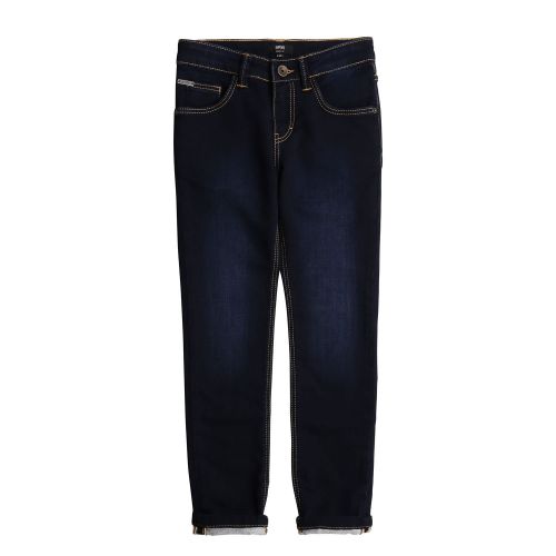 Boys Dark Blue Branded Pockets Jeans 76291 by BOSS from Hurleys