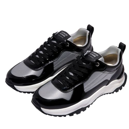 Android Homme Trainers Mens Black Patent Leo Carrillo Trainers 
