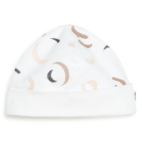 BOSS Babygrow + Hat Set Baby White/Brown Logo Babygrow + Hat Set