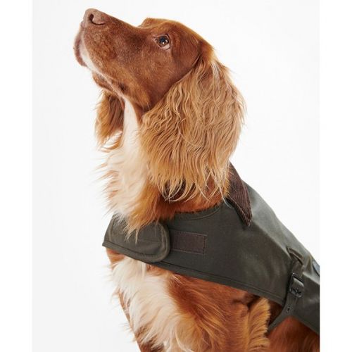Olive Wax Dog Coat 111376 by Barbour from Hurleys