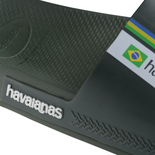 Havaianas Slides Mens Olive Green Brasil Slides