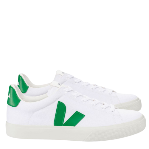 Veja Trainers Womens White/Emeraude Campo Canvas Trainers