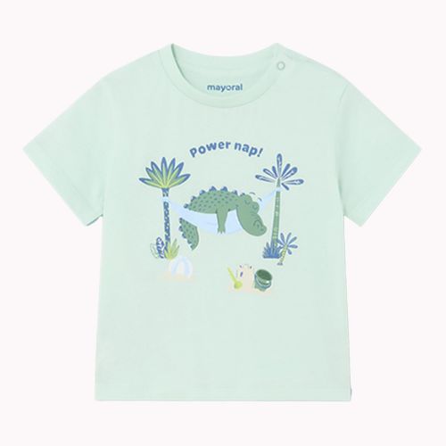 Mayoral T Shirt + Short Set Infant Boys Aqua Croc 3 Piece T + Short Set