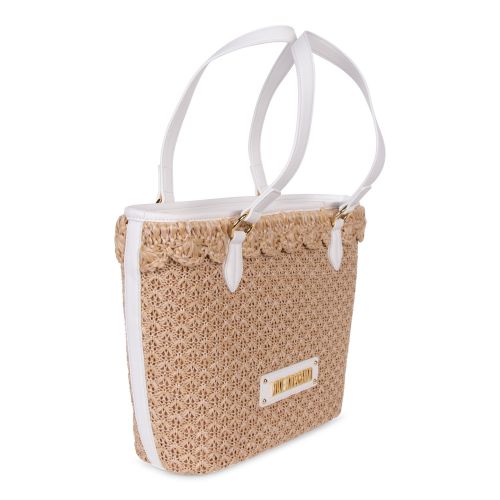 Love Moschino Bag Womens Natural/White Raffia Shopper Bag 