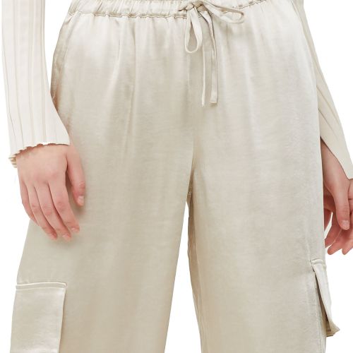 French Connection Trousers Womens Silver Lining Chloetta Cargo Satin Trousers