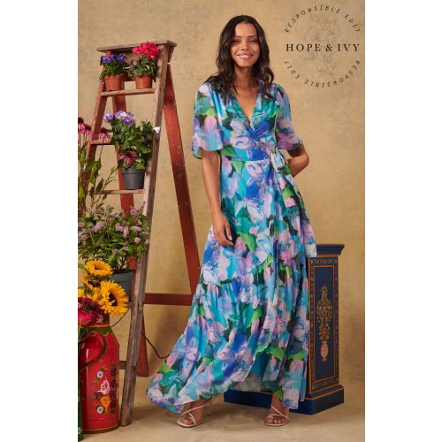 Womens Blue The Everleigh Maxi Dress 136026 by Hope & Ivy from Hurleys