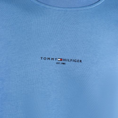 Tommy Hilfiger Sweatshirt Mens Blue Spell Logo Tipped Crew Sweatshirt