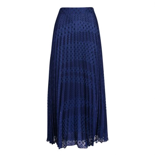 Womens Blue Spot Pleated Maxi Skirt 78020 by Emporio Armani from Hurleys