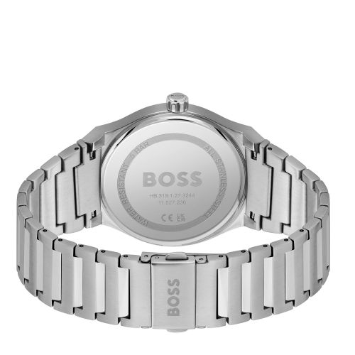 BOSS Watch Mens Silver/Blue Candor Bracelet Watch