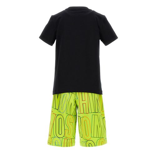 Moschino T Shirt + Short Set Boys Black/Lime Colour T + Short Set