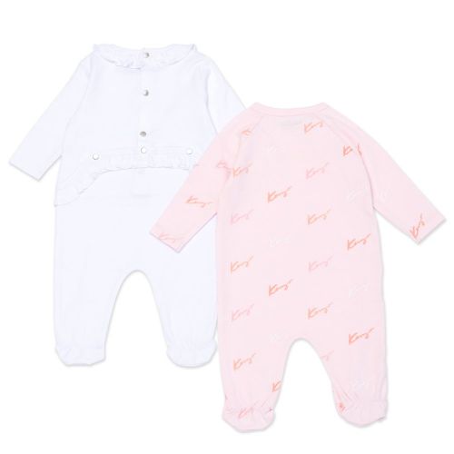 Baby White/Pink Gift 2 Pack Babygrows 86791 by Kenzo from Hurleys