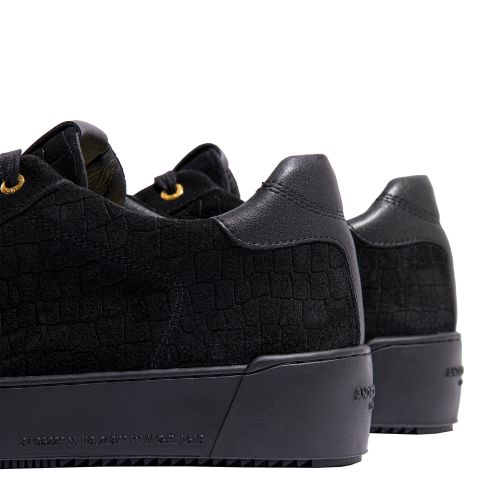 Android Homme Trainers Mens Black Caiman Croc Zuma Suede Trainers