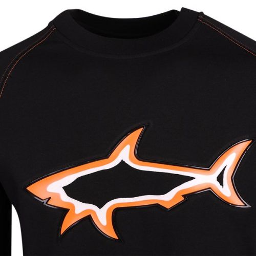 Paul And Shark Jumper Mens Black Shark Print Sweatshirt
