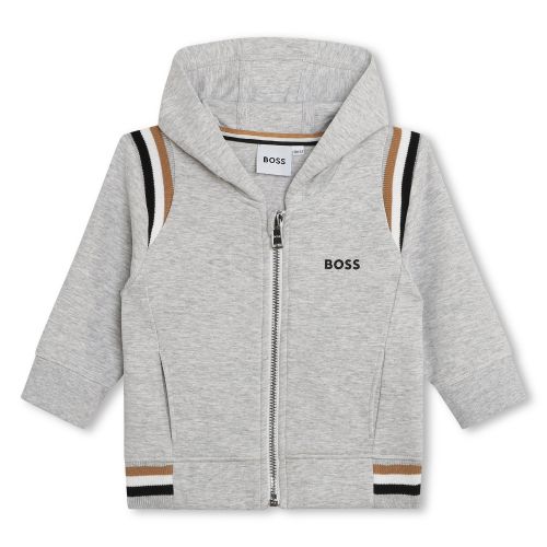 BOSS Tracksuit Toddler Grey Corp Stripe Hood Tracksuit 