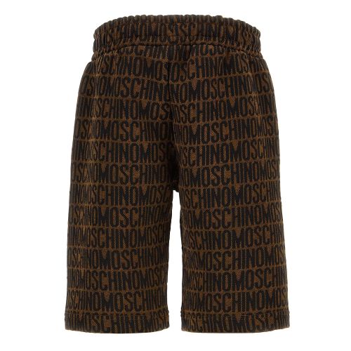 Moschino Shorts Boys Brown Tonal Logo Sweat Shorts