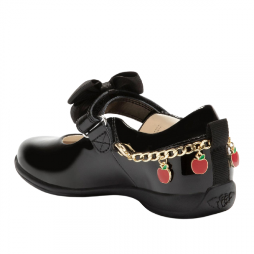 Lelli Kelly Girls Black Patent Eco F-Fit Bow School Shoes