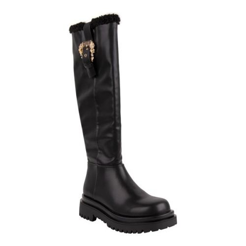 Womens Black Drew Buckle Knee High Boots 130453 by Versace Jeans Couture from Hurleys