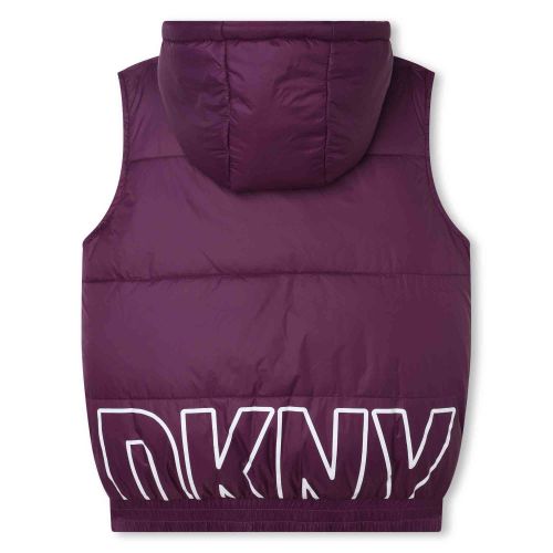 DKNY Gilet Girls Purple Reversible Padded Gilet