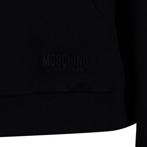Moschino Hoodie Womens Black/White Tape Side Crop Hoodie