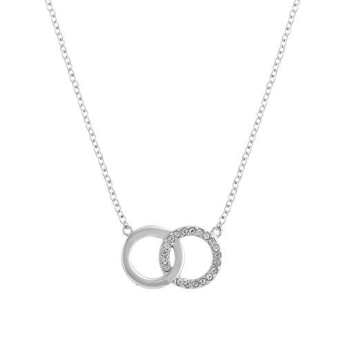 Olivia Burton Necklace Womens Silver Bejewelled Interlink Necklace