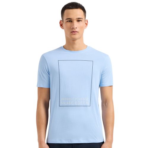Armani Exchange T Shirt Mens Light Blue Milano Edition S/s T Shirt