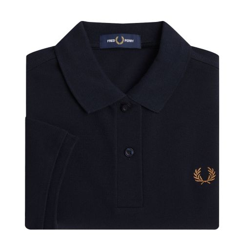 Fred Perry Polo Shirt Womens Navy Plain S/s Polo Shirt 