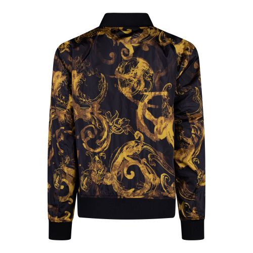 Versace Jeans Couture Jacket Mens Black/Gold Watercolour Baroque Rev Jacket