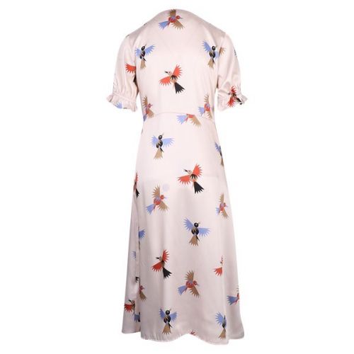 Womens Pink Bird Print Midi Dress 110606 by PS Paul Smith from Hurleys