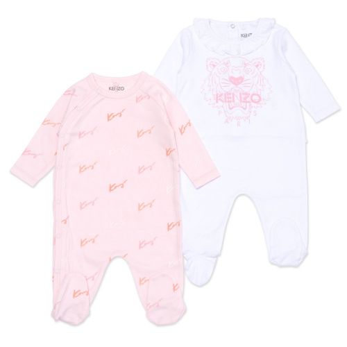 Baby White/Pink Gift 2 Pack Babygrows 86790 by Kenzo from Hurleys