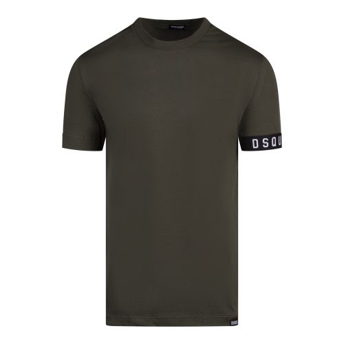 DSQUARED2 T Shirt Mens Military Green Band Technicolour S/s T Shirt 