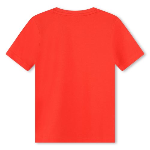 BOSS T Shirt Boys Bright Red Faded Multi Logo S/s T Shirt