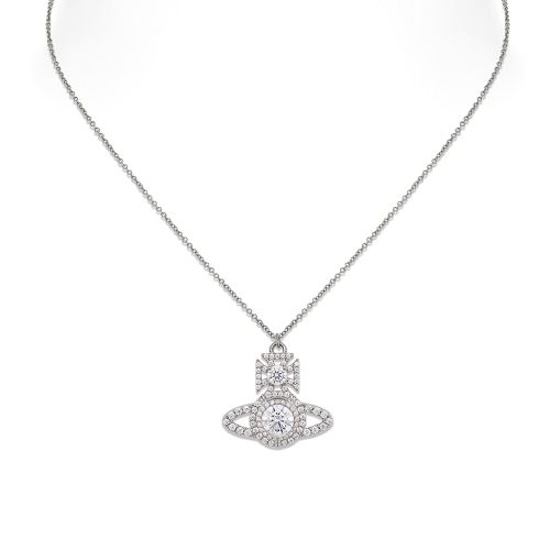 Womens Platinum/White CZ Norabelle Pendant 137577 by Vivienne Westwood from Hurleys