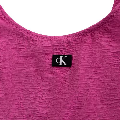 Calvin Klein Swimsuit Womens Bold Pink Monogram Texture Swimsuit 