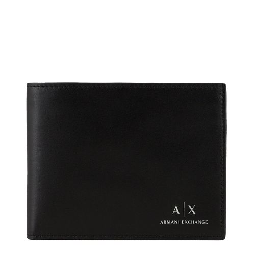 Armani Exchange Wallet Mens Black Trifold Coin Wallet