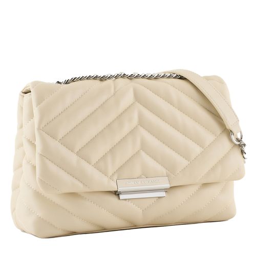 Armani Exchange Purse Womens Cream Quilted Shoulder Bag