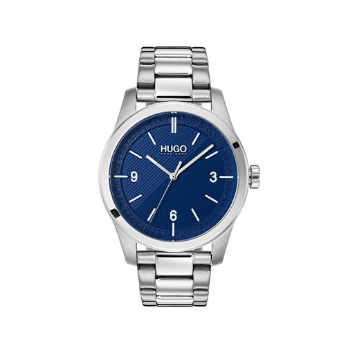 Mens Silver/Blue Create Bracelet Watch 78735 by HUGO from Hurleys