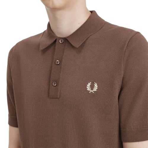 Fred Perry Polo Shirt Mens Carrington Brick Classic Knitted S/s Polo 