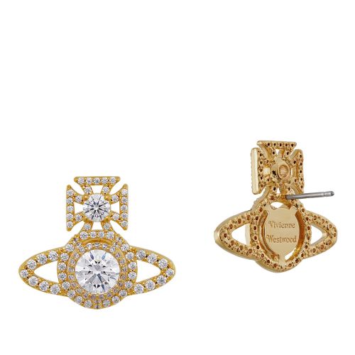 Womens Gold/White Norabelle Earrings 137462 by Vivienne Westwood from Hurleys