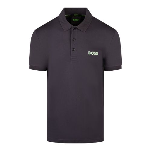 BOSS Green Polo Shirt Mens Charcoal Paule Slim Fit S/s Polo