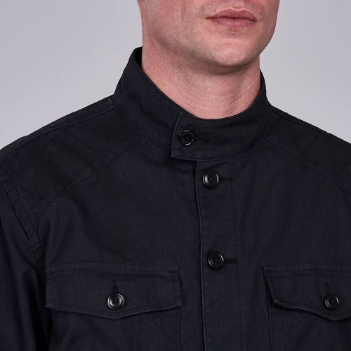 Mens Black Biker Overshirt Jacket 79096 by Barbour International from Hurleys