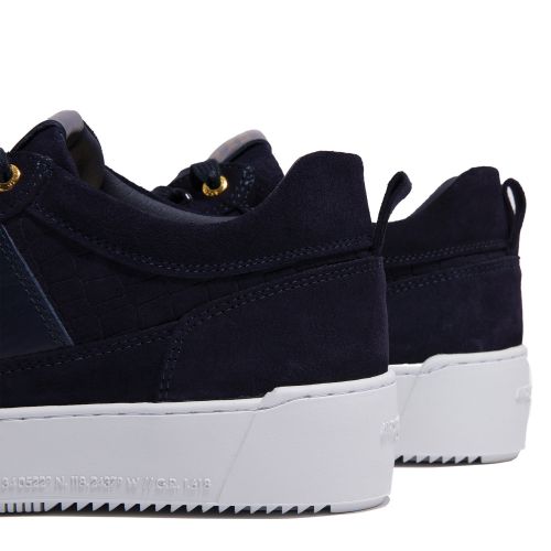 Android Homme Trainers Mens Navy Caiman Croc Point Dume Low Suede Trainers