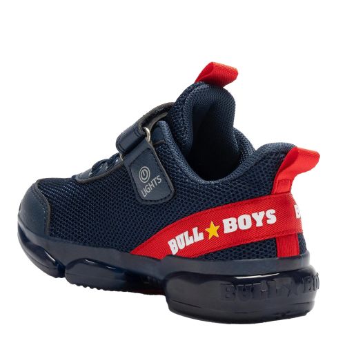 Boys Navy/Red T-Rex Lights Trainers 137816 by Bull Boys from Hurleys