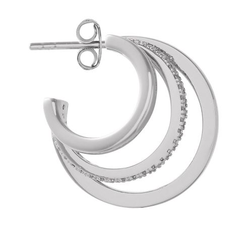 Olivia Burton Earrings Womens Silver Multi Loop Hoop Earrings