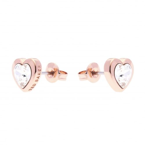 Womens Rose Gold Crystal Han Heart Earrings 18353 by Ted Baker from Hurleys