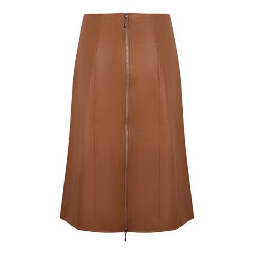 French Connection Skirt Womens Tobacco Brown Claudia PU Skirt