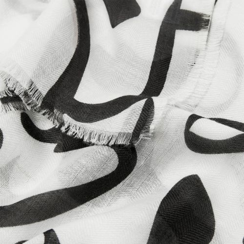 Katie Loxton Scarf Womens Black/White/Silver Zebra Foil Printed Scarf 