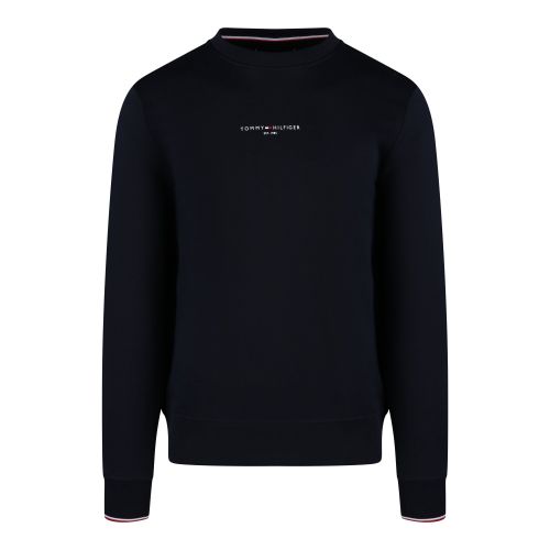 Tommy Hilfiger Sweatshirt Mens Desert Sky Logo Tipped Crew Sweatshirt