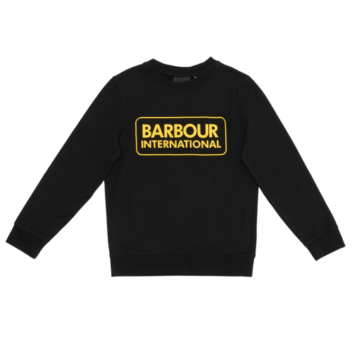 Barbour International Sweatshirt Boys Black Large Logo Crew Sweatshirt