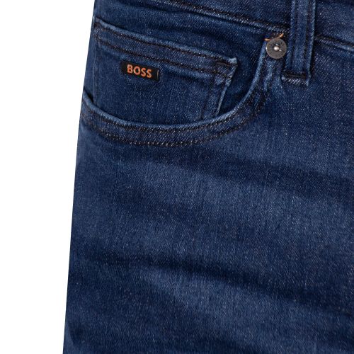 BOSS Orange Jeans Mens Dark Blue Delaware BC-C Slim Jeans