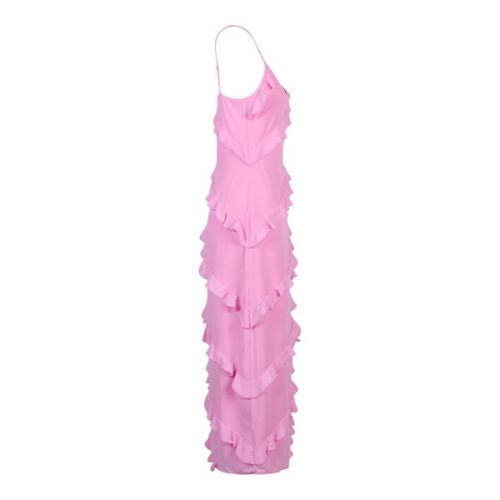 Pretty Lavish Dress Womens Posie Pink Nadine Ruffle Midaxi